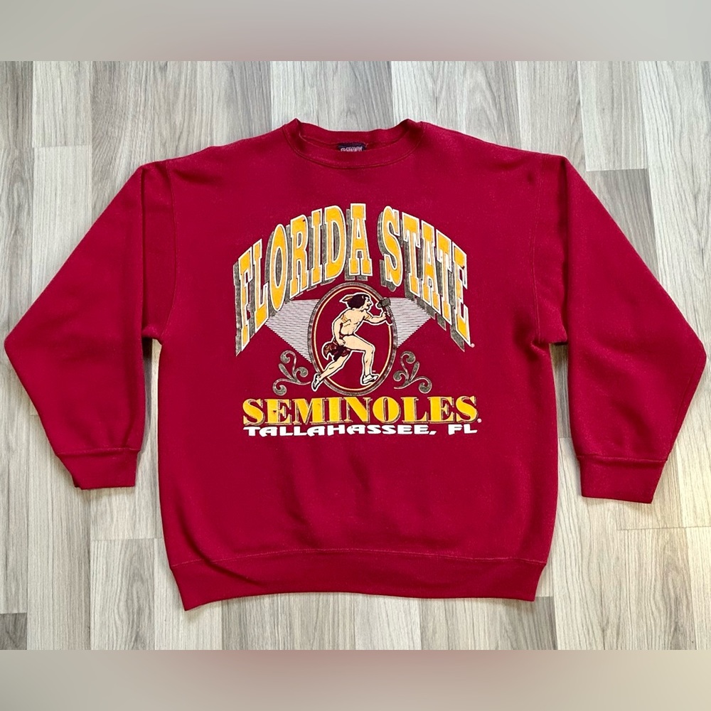 VTG 90s Florida State Seminoles FSU Mens Crewneck Sweater Size XL